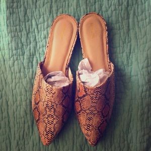 Snakeskin Mules
